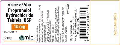 Propranolol 10mg 100ct Label